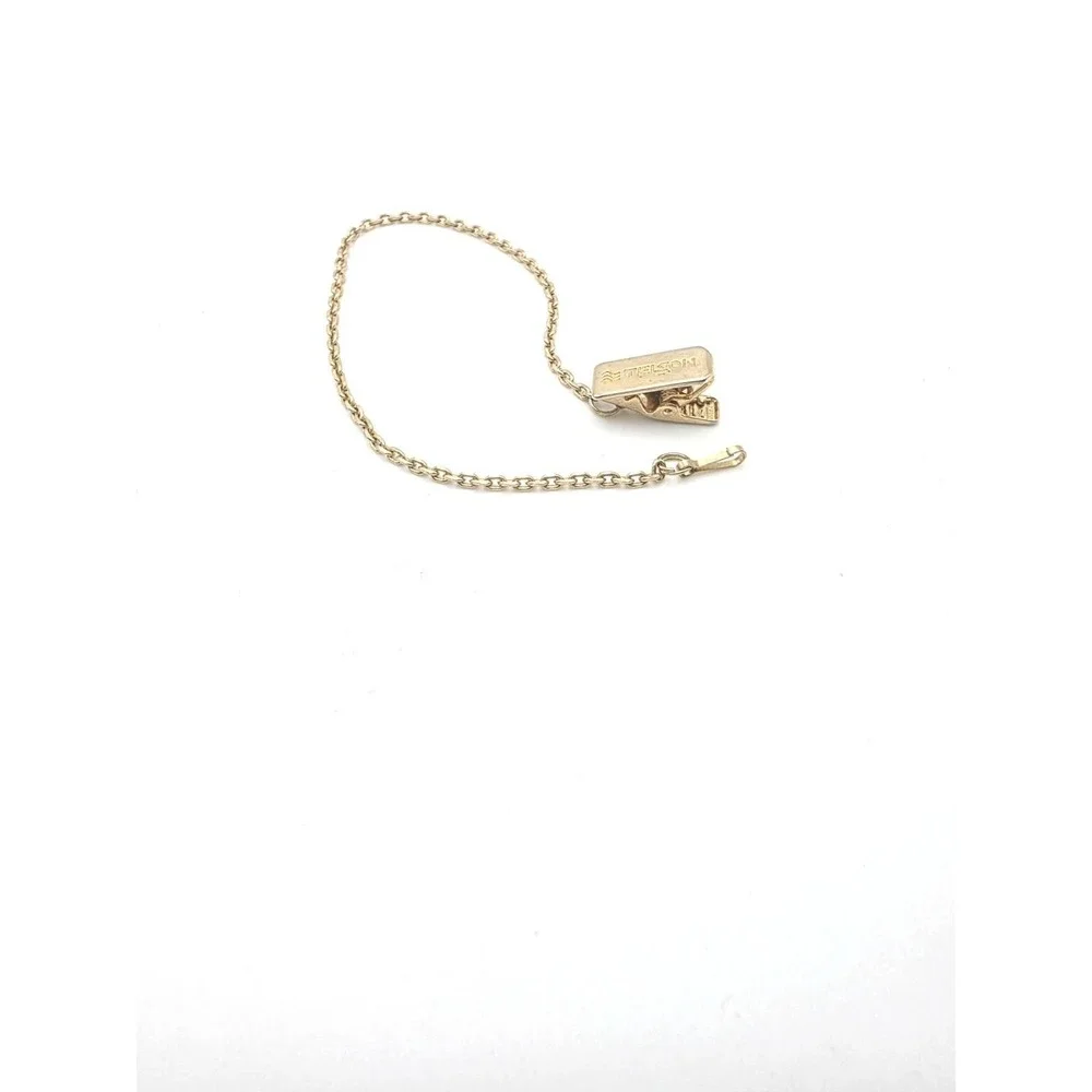 Vintage TELSON Signed Watch Chain‎ Clip-On On Gold Filled 10